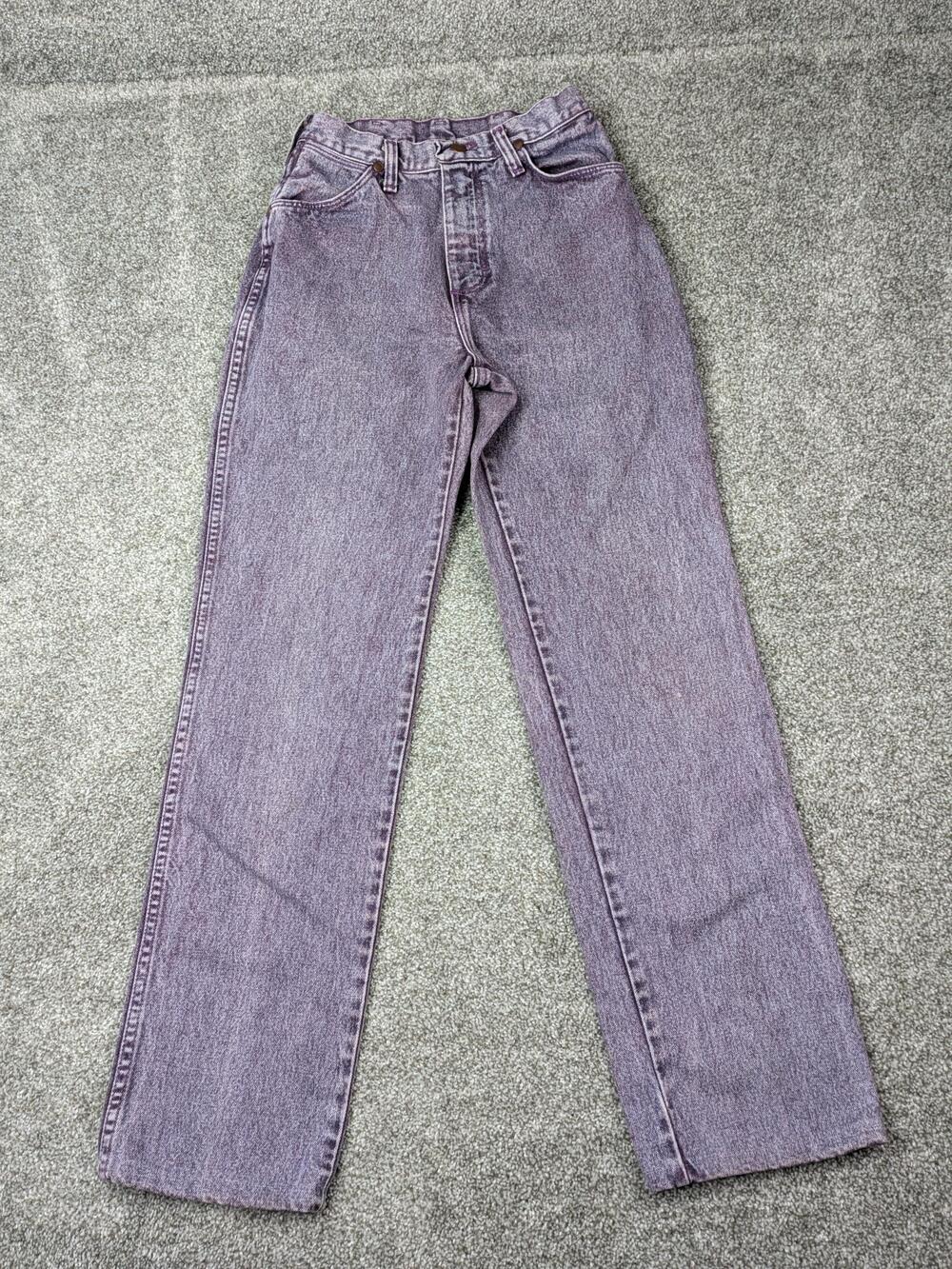 Vintage Wrangler Jeans Womens 8 Purple High Rise Straight Leg Denim USA 90s